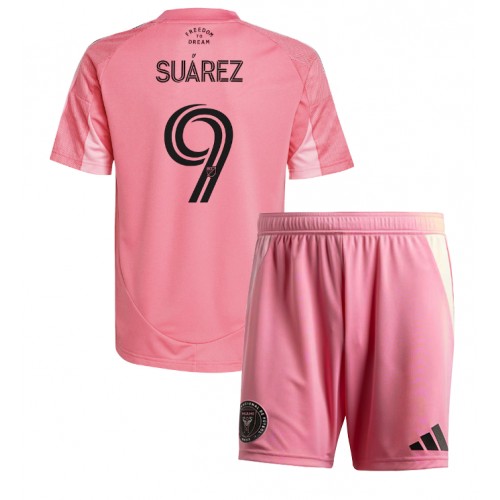 Otroški Nogometni dresi Inter Miami Luis Suarez #9 Domači 2025-26 Kratek Rokav (+ Kratke hlače)
